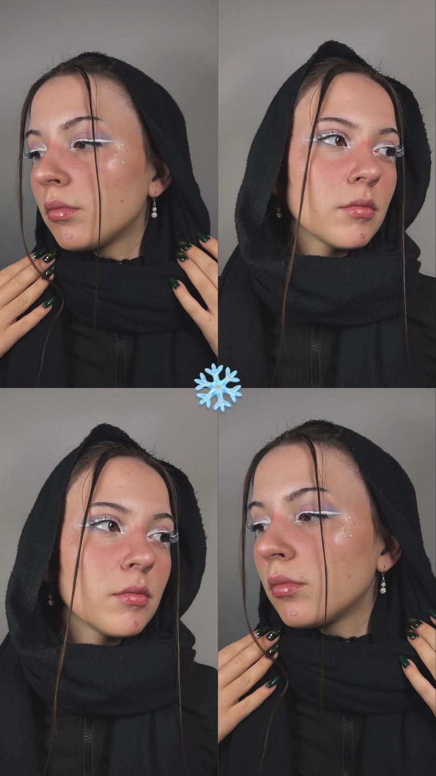 Zdjęcia uczennicy w czarnym szalu