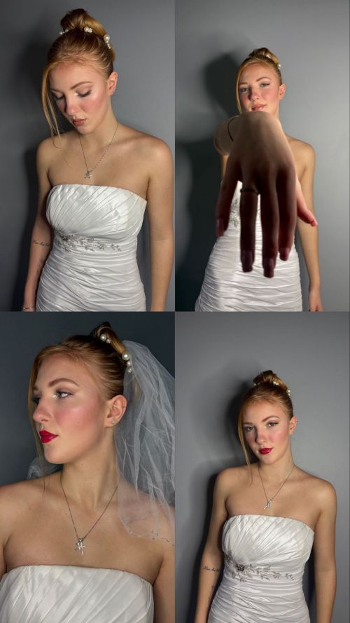 Zdjęcia uczennicy w białej sukni