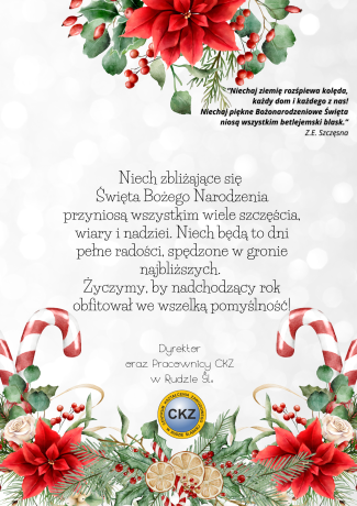 Życzenia z okazji nadchodzących Świąt Bożego Narodzenia oraz Nowego Roku